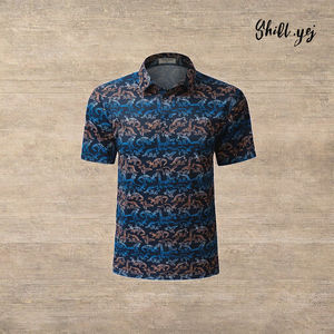 Chemises de golf pour hommes Géométrique Décontracté PDF 50+ OEM Col Nouveau style Séchage rapide Respirant Anti-froissement Tricoté Manches courtes Été - Product Image 3