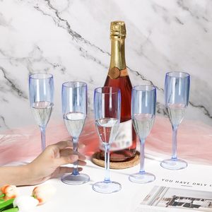 Flûtes à champagne en plastique bleu clair de 5,4 oz, <span class=keywords><strong>incassables</strong></span>, en acrylique, <span class=keywords><strong>pour</strong></span> bar à mimosa, événements extérieurs, mariages, décorations de fête - Product Image 4