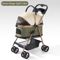 Poussette de luxe pour animaux de compagnie, pliable à une main, 4 roues, toutes saisons, écologique, portable, respirante, imperméable, avec rangement – Meilleures ventes