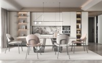 Ensembles d'armoires de cuisine modernes en gros Bois mélaminé Smart Island modulaire de luxe