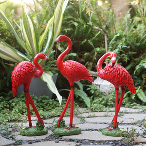Escultura de Fibra de Vidrio de Flamenco, Animales Simulados, Resistente al Agua, Decoración de Jardín para Exteriores, Paisajismo de Patio - Product Image 2
