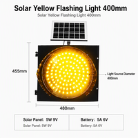 Feu de signalisation clignotant jaune sans fil à énergie solaire IP65 de 400 mm pour la sécurité des passages pour piétons scolaires et les travaux routiers