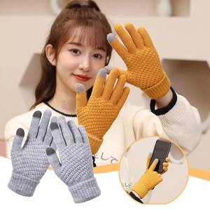 Guantes de punto cálidos de invierno para teléfono móvil Guantes de punto con pantalla táctil Guantes gruesos cálidos de invierno para exteriores para hombres y mujeres - Product Image 2