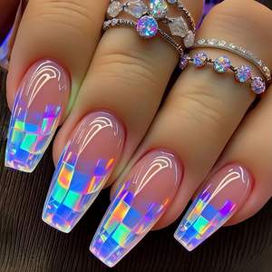 New Dream Combination <span class=keywords><strong>Fantasy</strong></span> Colorful Mushroom Elf Nail Art Patch para Ballet Medium Long Small Flower Press en 24 piezas al por mayor - Product Image 4