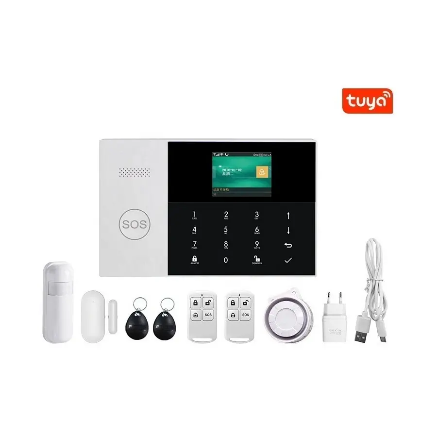 Tuya Smart Life WiFi GSM Alarm security system central anti theft with sensors for cellphone display kit alarm_rfid