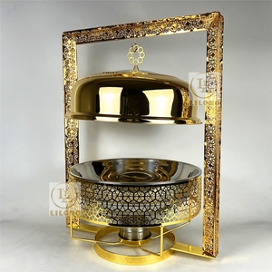 Luxury Hot Selling Stainless Steel <strong>Dish</strong> Chaffing Food Warmer 8L <strong>Chafing</strong> <strong>Dish</strong> <strong>Buffet</strong> <strong>Set</strong> for Hotel Wedding - Product Image 1