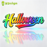 Enseigne néon LED personnalisée pour Halloween – Fantôme effrayant, citrouille Jack-o'-lantern – Personnalisation rapide pour entreprises publicitaires, fêtes, bars, parcs d'attractions