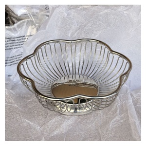 Nordic Light Luxury Iron Lacquer Finish Storage <b>Basket</b> for <b>Bread</b> Vegetable Classic Design Portable Living Room Coffee Table Use - Product Image 4