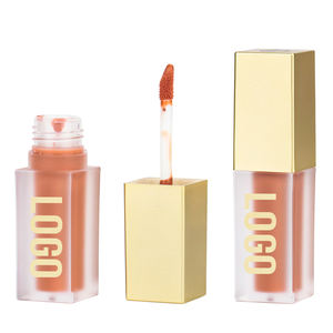 Venta al por mayor de tubos de brillo de labios superior de oro logotipo privado de impresión de brillo de labios de proveedor de lápiz labial mate brillante sombra desnuda - Product Image 1