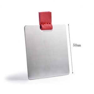 กระจกแต่งหน้าพกพาขนาดเล็กแบบขายส่ง ทำจากสแตนเลสหุ้มหนัง - Product Image 6