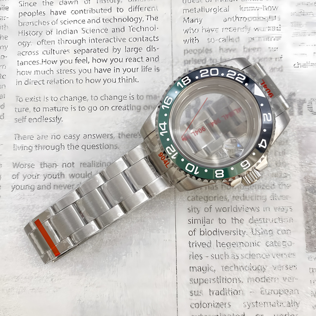GuHe 40mm Waterproof Diver Watch Parts Stainless Steel Case & Bracelet with Sapphire Glass & Ceramic Bezel NH 35 Movement