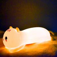 Veilleuses en silicone en gros pour chambre d'enfant, avec capteur tactile, rechargeables, portables, en forme d'animaux, lampes de chevet LED pour chambre d'enfant, OEM
