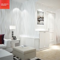 Stiker Dinding 3D Modern Motif Garis Kotak-kotak Bergelombang Bahan Non-woven Tebal untuk Kamar Tidur dan Ruang Tamu