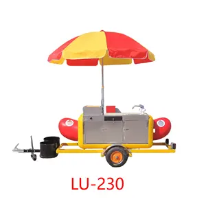 2024 état nouveau hot-dog chariot mobile en acier inoxydable vendeur remorque pour hot-dog restauration rapide entreprise à vendre