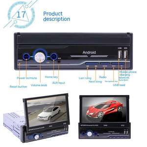 Car Android Player Instrument <strong>Panel</strong> 1Din 7-inch Retractable Mp5/mp3 Audio Stereo Gps BT Reverse Video Car DVD Player - Product Image 4
