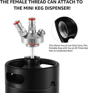 Mini fût isotherme en acier inoxydable 128 oz, noir mat, portable, pressurisé avec bouchon à valve d'échappement et housse isolante - Product Image 3