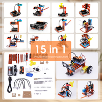 Kit de Construcción de Robot con Chasis de Coche Programable DIY con Sensor Inteligente 15 en 1 para Educación STEM para Escuelas K12 para Niños