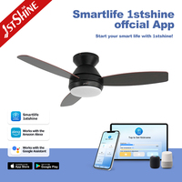 Ventilateur de plafond 1stshine 42 pouces avec pales en bois, style contemporain pour salon et chambre, avec assistant vocal et lumière LED