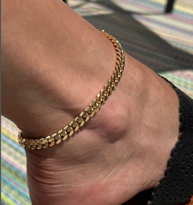 चंकी न्यूनतम सरल डिजाइन दैनिक गहने 18k ठोस सोने की प्लेटेड क्यूबन चेन - Product Image 2