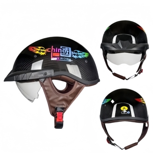 Casque de moto Half <span class=keywords><strong>Face</strong></span> en carbone pour hommes, approuvé par la CCC - Product Image 4