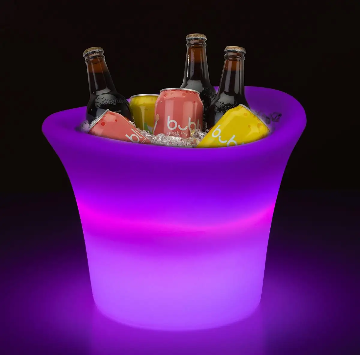 Seau à glace Champagne en plastique LED IP65 pour fête avec lumière Led