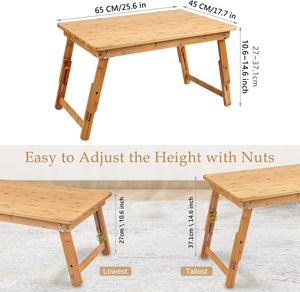 Grande computer portatile vassoio tavolo di bambù piano tavolo vassoio <span class=keywords><strong>da</strong></span> letto tavolo pieghevole e regolabile <span class=keywords><strong>imparare</strong></span> a scrivere il servizio di colazione - Product Image 2