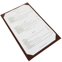 2026 OEM/ODM Porte-menu simple face en cuir vinyle avec protège-coins pour la présentation des menus de mariage