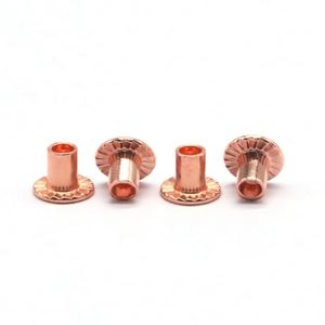 Rivets semi-tubulaires à tête plate en cuivre rouge de qualité supérieure, fabriqués directement en usine, conformes aux normes ISO, polis, marque Saitong - Product Image 1