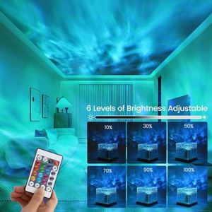 16 Colors <b>Remote</b> <b>Control</b> Stress Relief <b>Lamp</b> USB Rechargeable Wave Cube <b>Lamp</b> Dimmable Ocean Wave Sensory Table Light for Kids - Product Image 6