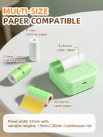 Printer Mini Portabel Nirkabel BT Tanpa Tinta Pembuat Stiker Mesin Label Harga untuk Kantor Sekolah Dapur