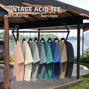 Camiseta Extra Grande para Hombre, 100% Algodón, Estilo Vintage, Lavado Ácido, Diseño Gráfico, Camiseta Formal de Punto - Product Image 3