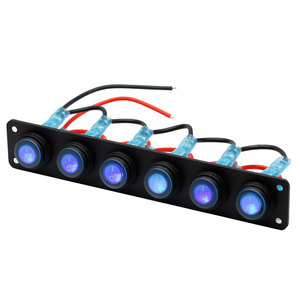 1-6 băng đảng không thấm nước <span class=keywords><strong>Rocker</strong></span> chuyển đổi bảng điều chỉnh Marine lớp <span class=keywords><strong>LED</strong></span> Backlit bảng điều khiển cho thuyền/xe/RV 12V/24V DC IP65 kép cổng USB - Product Image 1