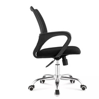Chaise de bureau classique pivotante avec piètement en croix, en tissu ergonomique maillé, pour la maison, les cadres, les directeurs, les ordinateurs et les invités