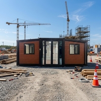Conteneur extensible préfabriqué en acier JRX de 40 pieds à double aile, design moderne du milieu du siècle, garantie de 3 ans pour supermarché, villa, bar à domicile
