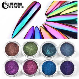 Misscheering Nail Art Métallique Pigment Poussière Colorée Chrome Poudre avec <span class=keywords><strong>Aurora</strong></span> Glitter Effet Mixte Taille Frottement Manucure Polonais - Product Image 3