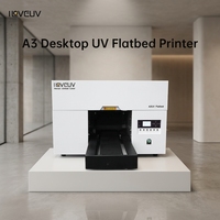 Satu Mesin Printer UV Flatbed Desktop DX7 Head A3 dengan Penjepit Silinder dan Posisi Visual CCD untuk Kartu dan Casing Ponsel