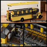 10002 2026 Nuevo MOC City Classic, Autobús Escolar Amarillo, Modelo de Ladrillos, Kit de Construcción, Adorno de Escritorio, Regalo Educativo, 788 Piezas, Juego de Bloques de Construcción