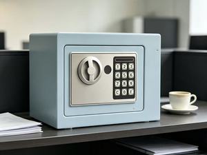 Green Mini Safe <b>Box</b> with Electronic Digital <b>Lock</b> and Keyhole Design - Product Image 2
