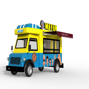 Cartoon Mobile Food Cart Outdoor Street Snack Vending Business Trailer - Product Image 1