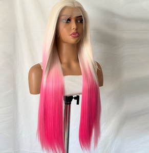 Perruques synthétiques en dentelle frontale en gros avec cheveux résistants à la chaleur haute définition, fibres synthétiques brillantes, perruques sans colle pour femmes - Product Image 1