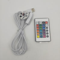 Control Remoto de 24 Teclas RGB SMD LED, Placa PCB, Mini Lámpara de Escritorio Moderna, Cable USB de 1.5M, 5V, 38mm, Fuente de Luz Nocturna, Iluminación Nocturna