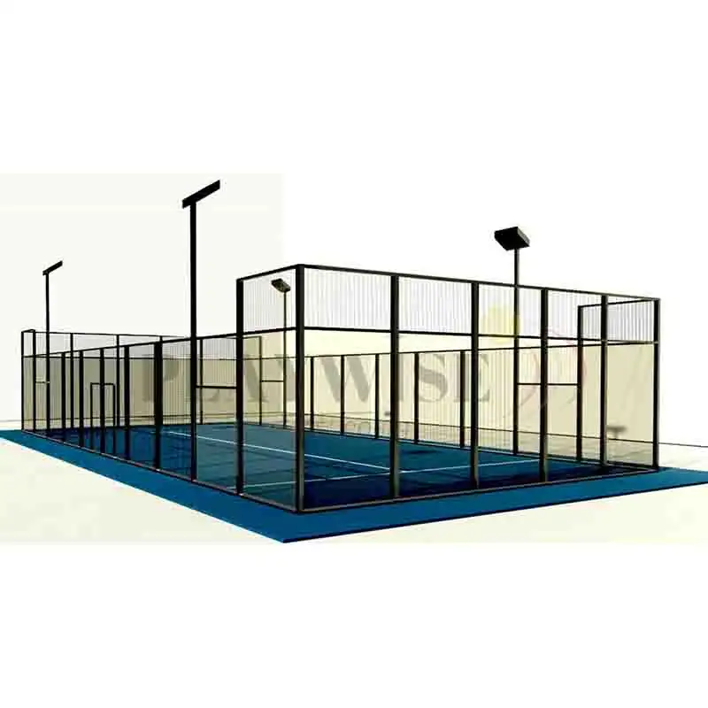 Campo de tênis ao ar livre Padel Campo de Padel Panorâmico com Cobertura de Telhado Campo de Padel Telhado