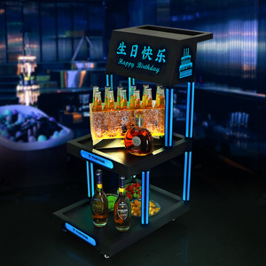 Carrito de Pastel LED de Doble Capa con Iluminación para Decoración de Fiestas de Cumpleaños, Bares, Clubes, KTV y Uso Comercial - Product Image 4