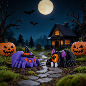 Figurines créatives d'Halloween imprimées en 3D, citrouille, fantôme, araignée, mini-ornements de paysage, Oddcraft SC-JR012 12+ - Product Image 2