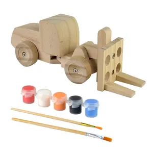 Eco Friendly Wooden Diy Assembled Truck Engineering Drawing Toys For Children
