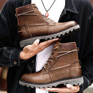 Plate-forme de travail extérieure imperméable personnalisée hiver high-tops antidérapant protection en cuir véritable randonnée <span class=keywords><strong>Martin</strong></span> hommes botte - Product Image 5