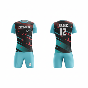 Maillot de football respirant avec logo personnalisé maillot de football en tissu 100% polyester maillot de football de club maillot d'équipe produits à séchage rapide - Product Image 1