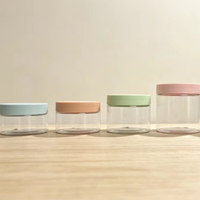 Großhandel Leere 4oz 6oz 8oz PET-Kunststoff-Cremetiegel Matt Rosa Blau Grün Deckel Transparente Kosmetikbehälter Hautpflege Körperbutter-Tiegel