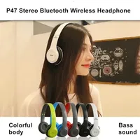 Casque sans fil BT P47 avec micro, suppression du bruit, son stéréo, écouteurs sportifs, casque de jeu compatible PC