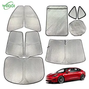 Custom 2024 Accessories Camping Privacy Visors Windscreen Silver Sun Shade For Tesla Model 3 Y Car Window Sunshade Front